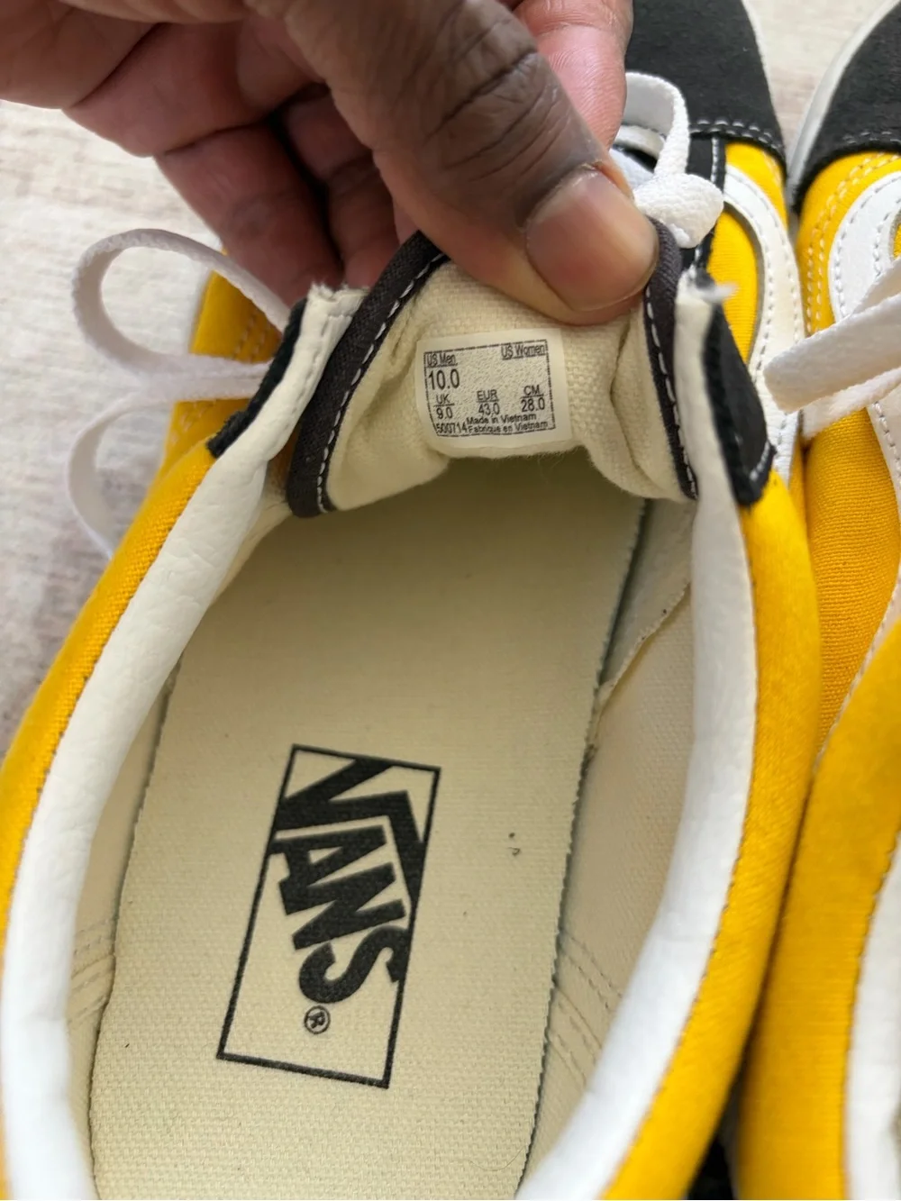 Vans Yellow, Grey and White Old Skool Low Top Sneakers